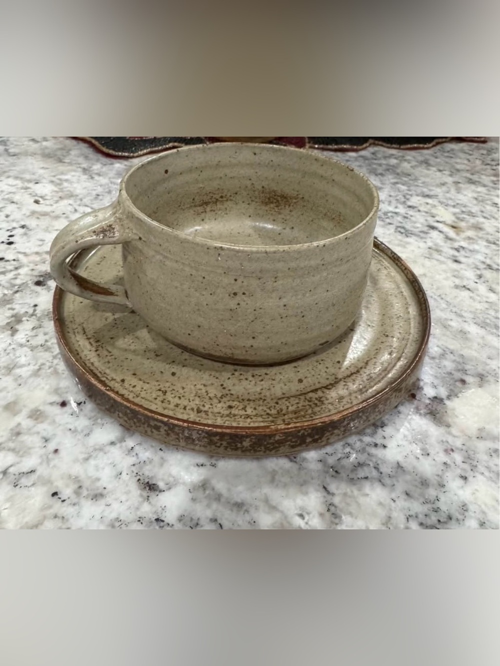 Vintage Franco Giorgi Stoneware Cup & Saucer Set
